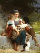 Emile Munier The New Pets oil on canvas